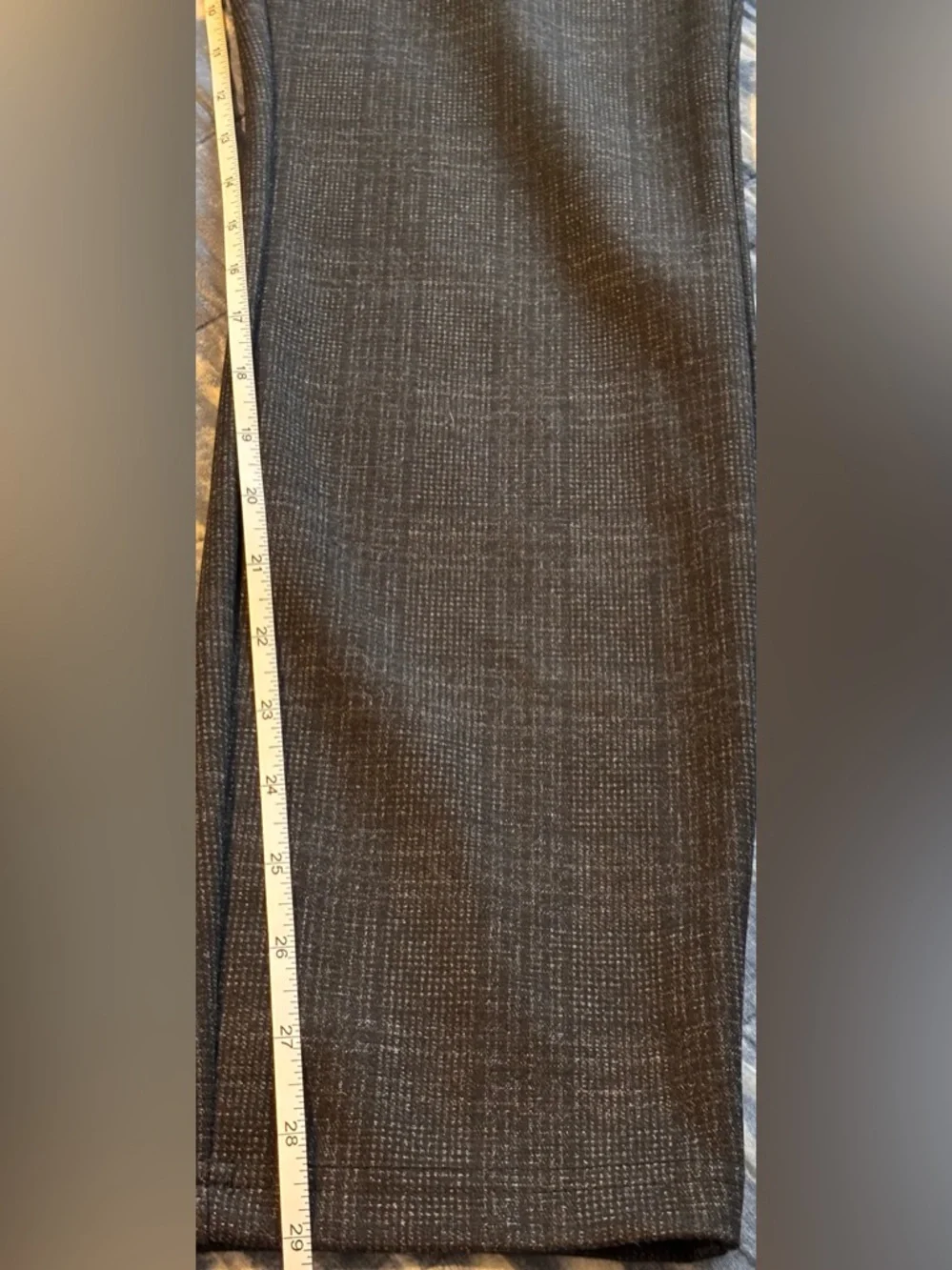 🌸 Nanette Lepore Plaid Charcoal Pull On Pants Size Large Office Career Casual